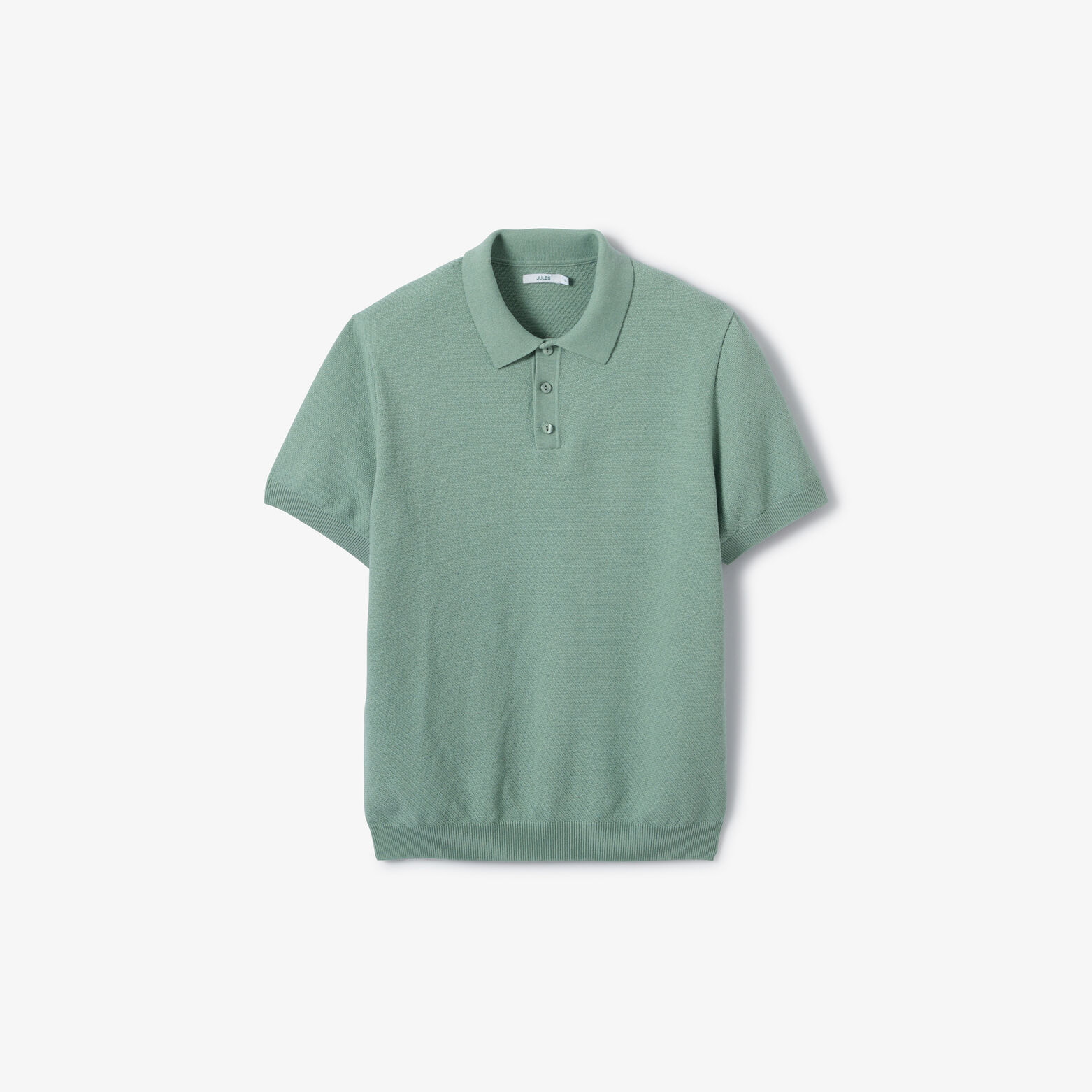 Polo en maille col boutonn&eacute; jeu de points
