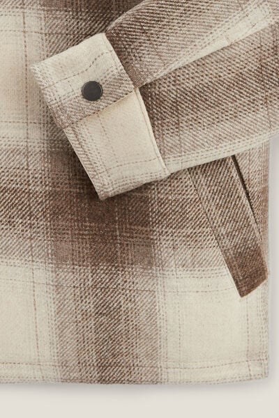 Surchemise &agrave; carreaux doubl&eacute;e en sherpa