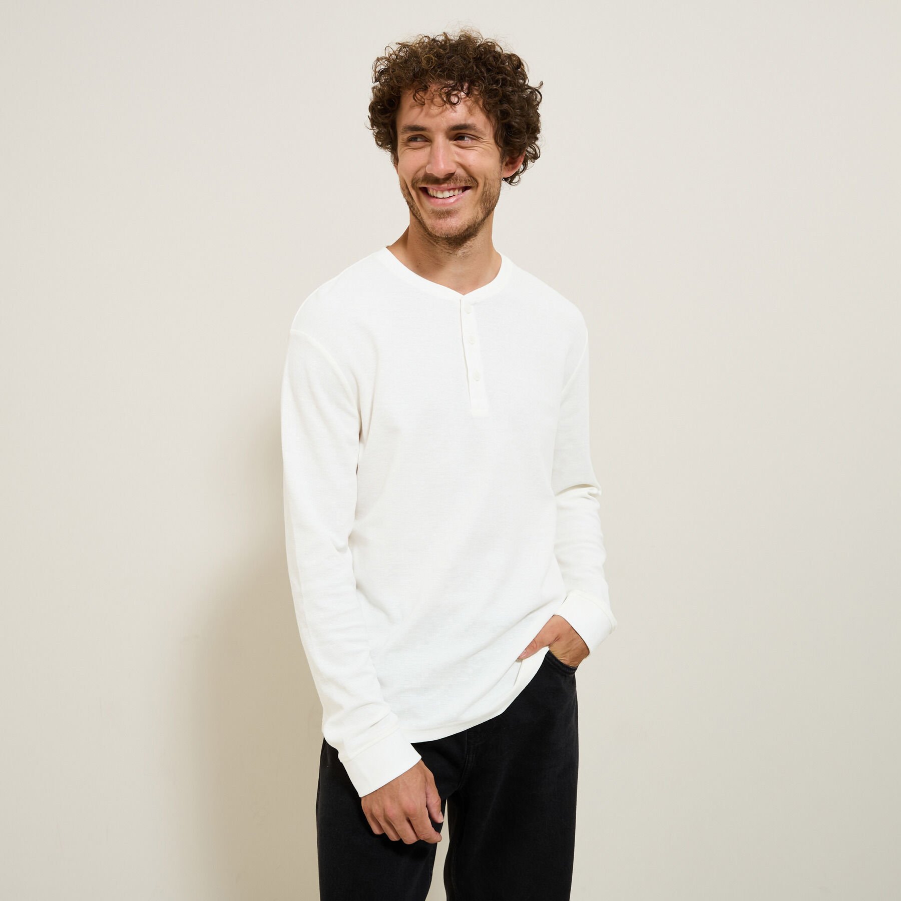 T shirt blanc manche longue homme best sale