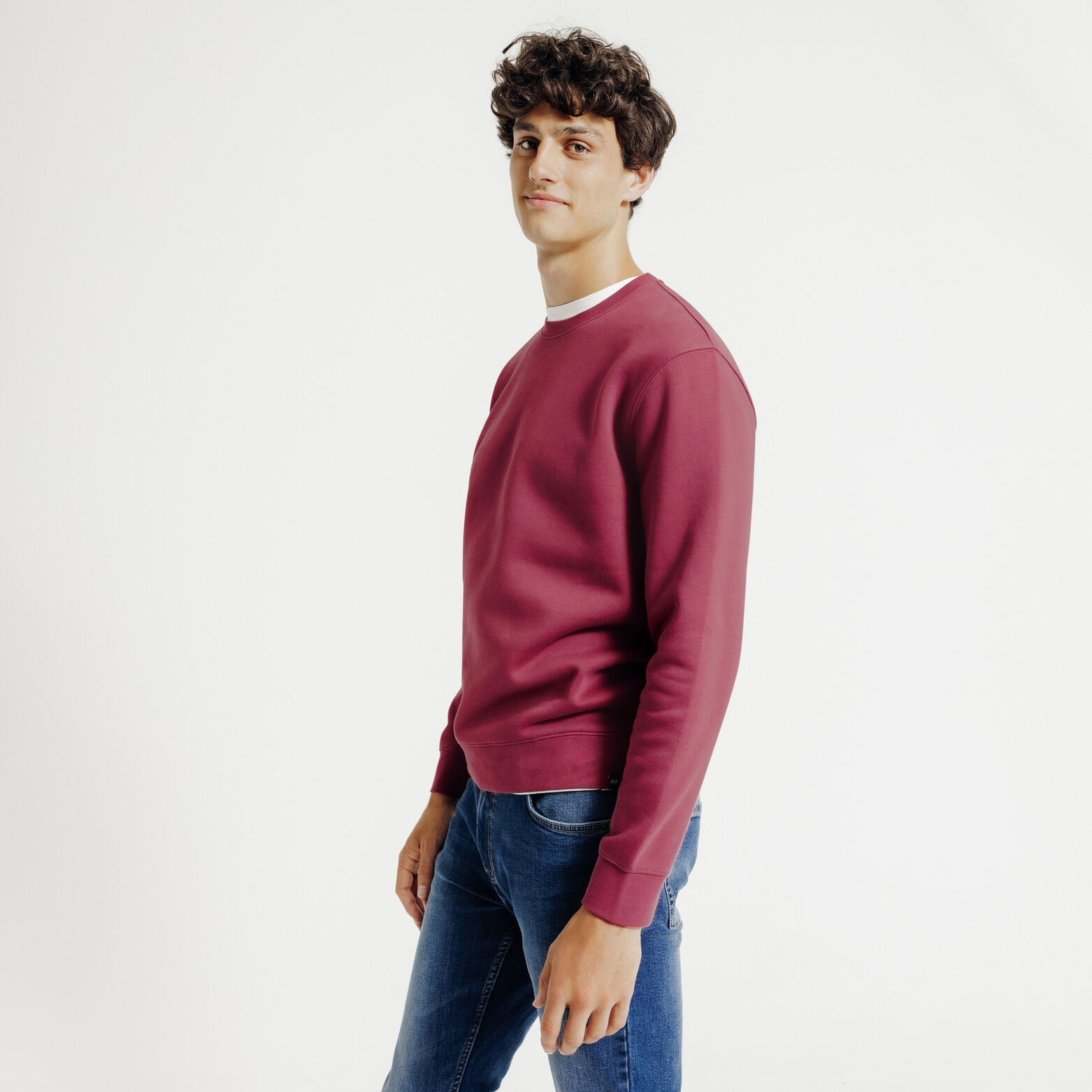 Effen sweater met ronde hals