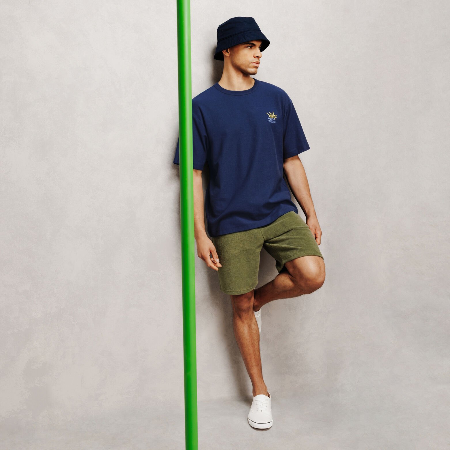 Tee shirt relax brod&eacute; devant dos textur&eacute;