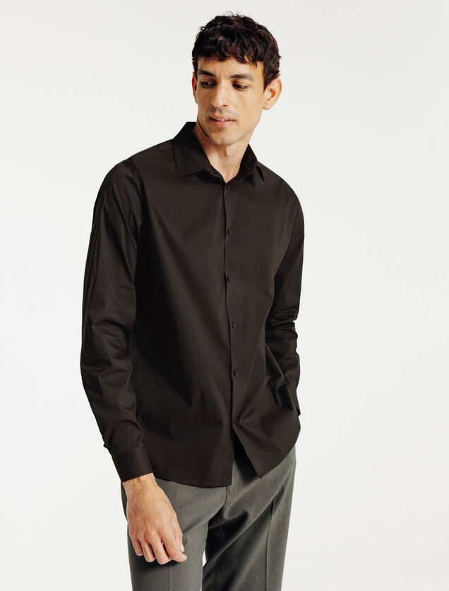 Chemise slim unie coton