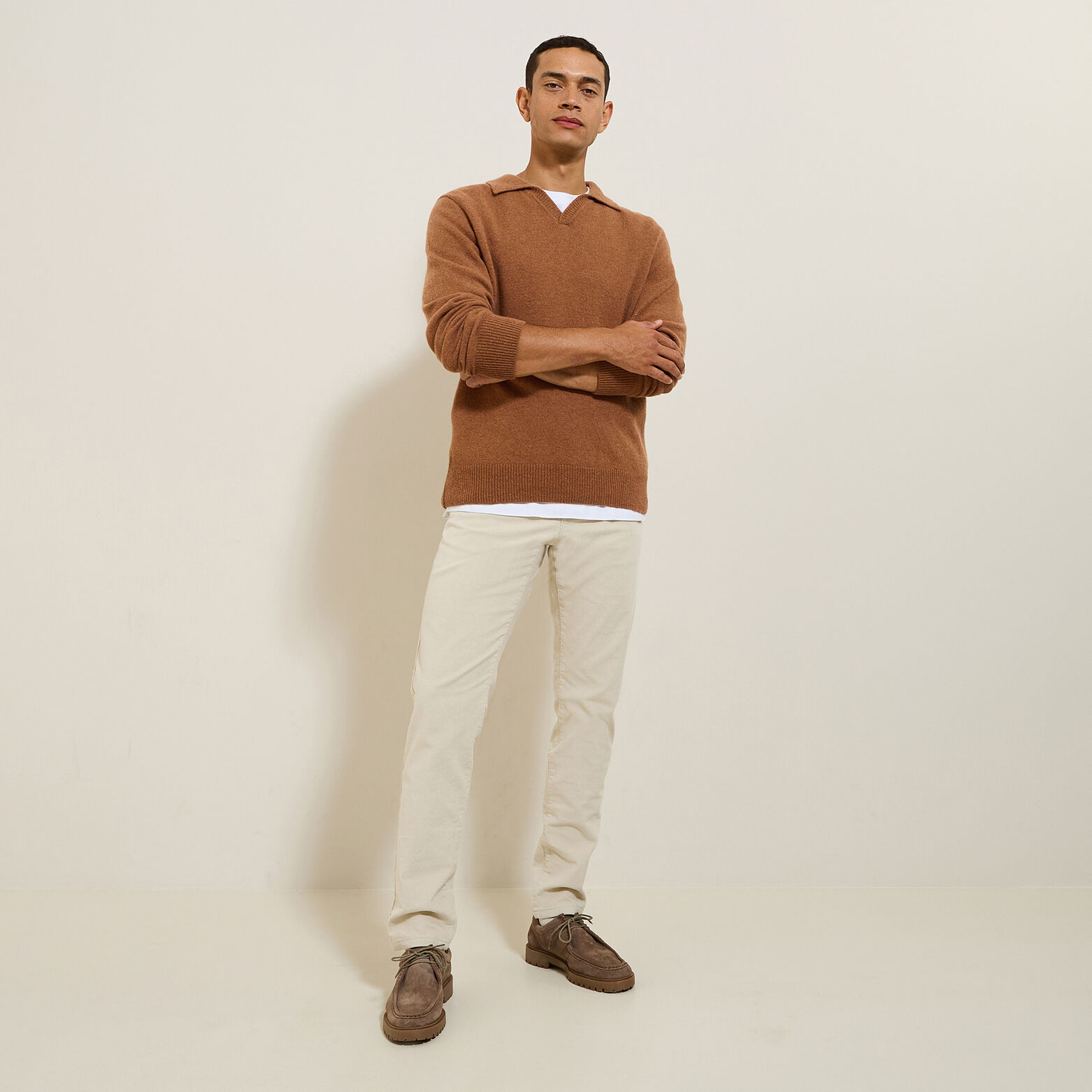 Polo en maille col resort