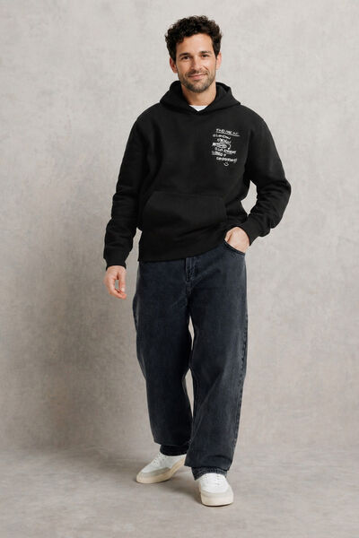 Sweat &agrave; capuche imprim&eacute; devant dos