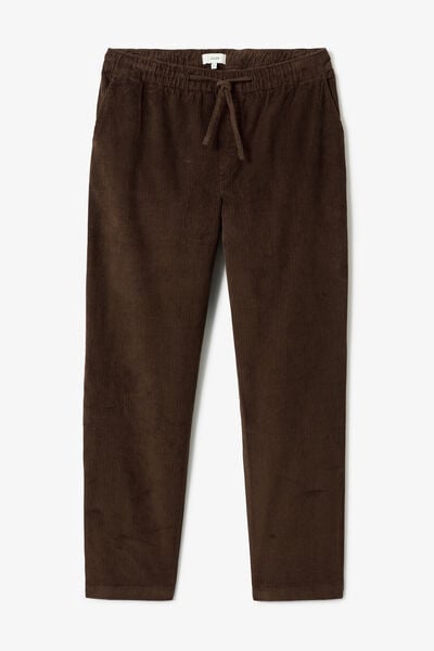 Pantalon tapered taille &eacute;lastiqu&eacute;e en velours
