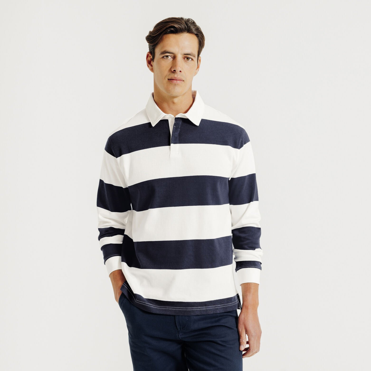 Polo manches longues rayé