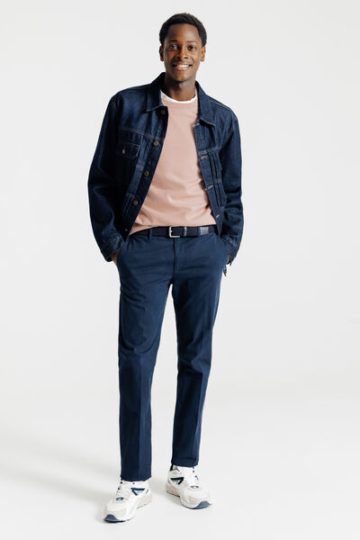 Pull col rond jeux de points fantaisie