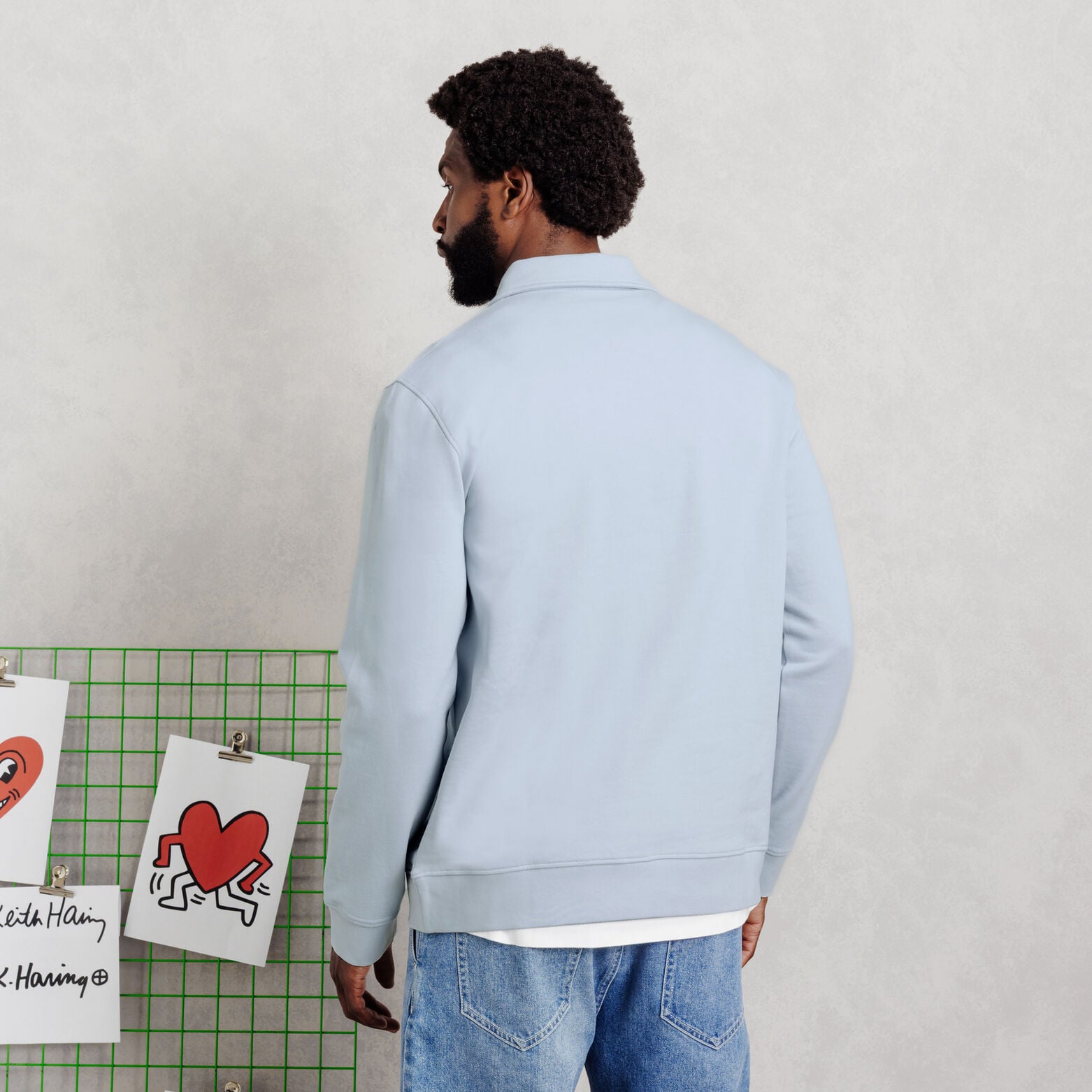 Sweater met ritskraag licentie Keith Haring
