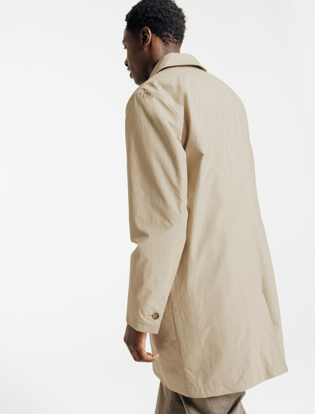 Lange trenchcoat hemdskraag, gevoerd