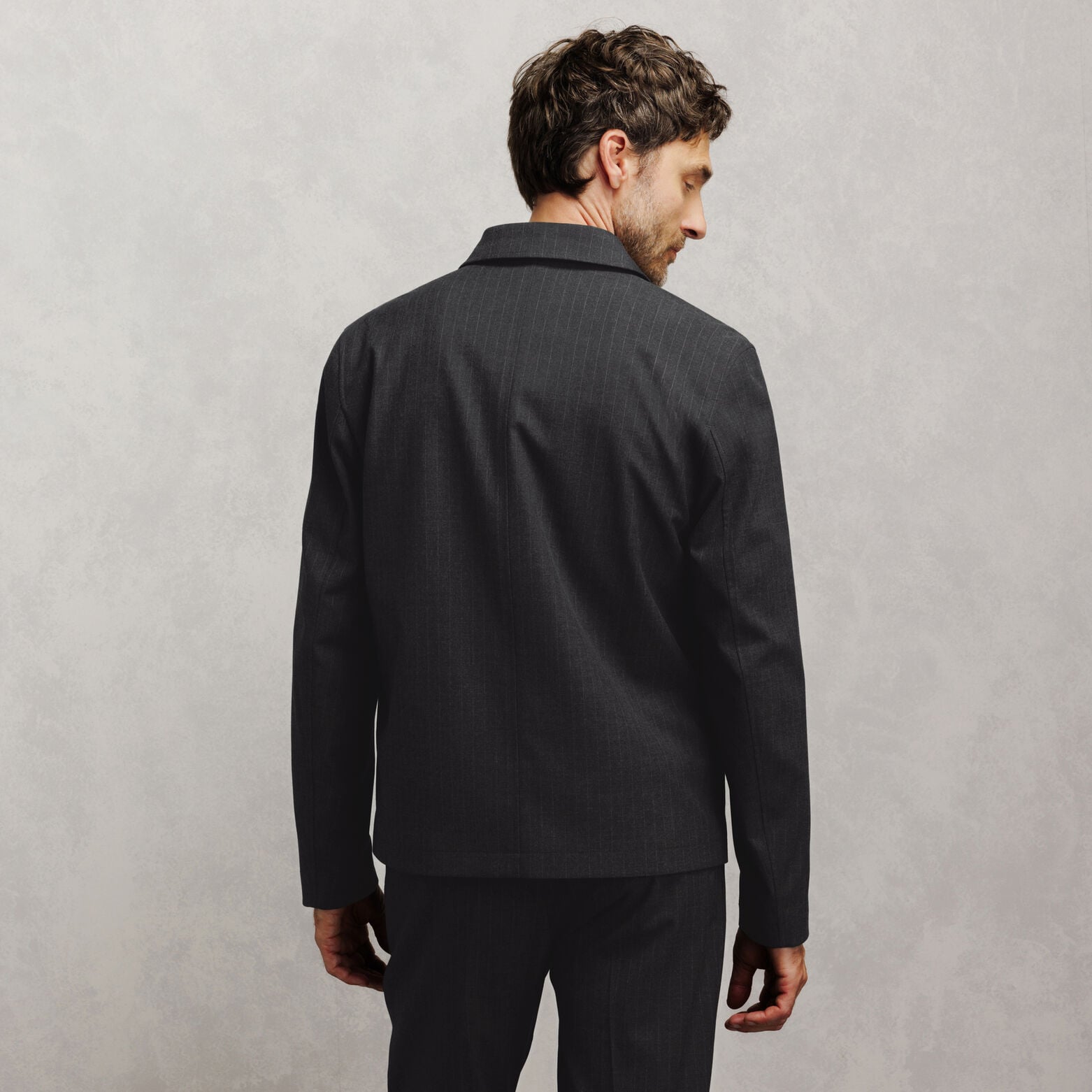 Veste zipp&eacute;e col chemise ray&eacute;e