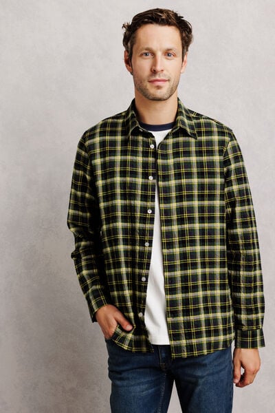 Chemise regular col fran&ccedil;ais &agrave; carreaux