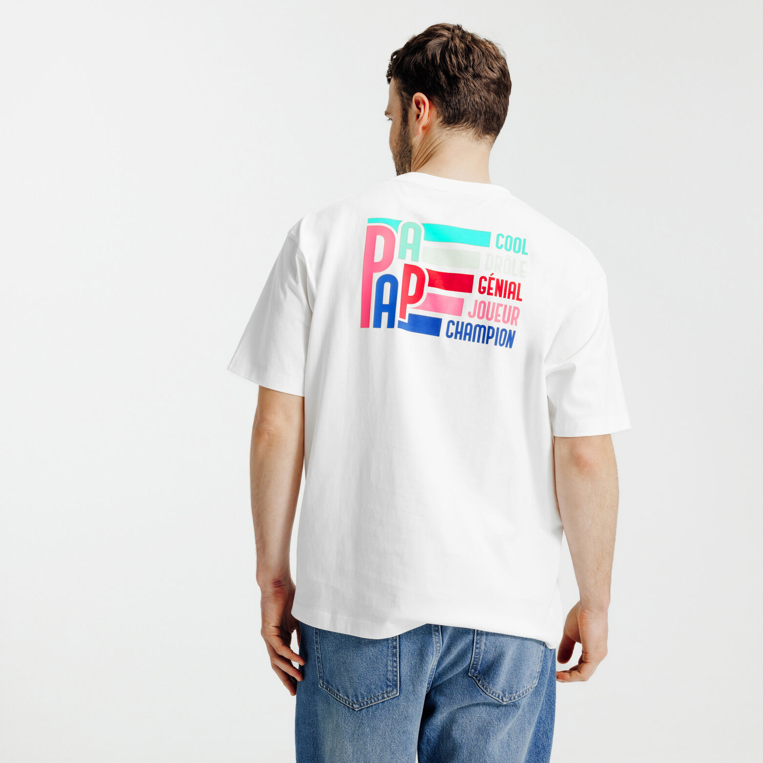 Tee shirt f&ecirc;te des p&egrave;res imprim&eacute; devant et dos