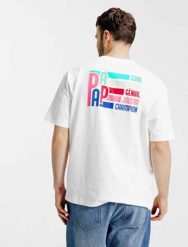 T-shirt voor Vaderdag met print voor- en achteraan