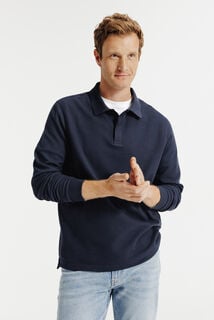 Polo lange mouwen in wafelstof