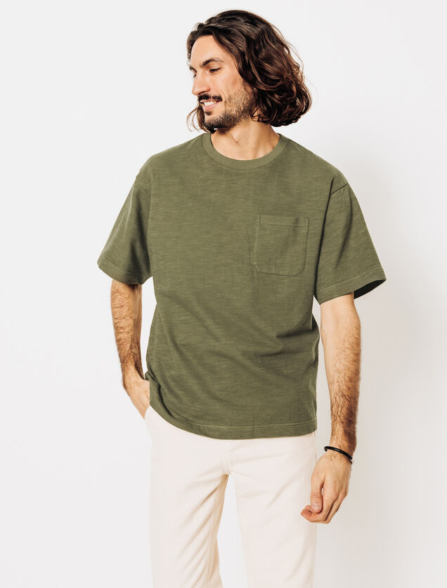 Tee shirt matière éponge col rond