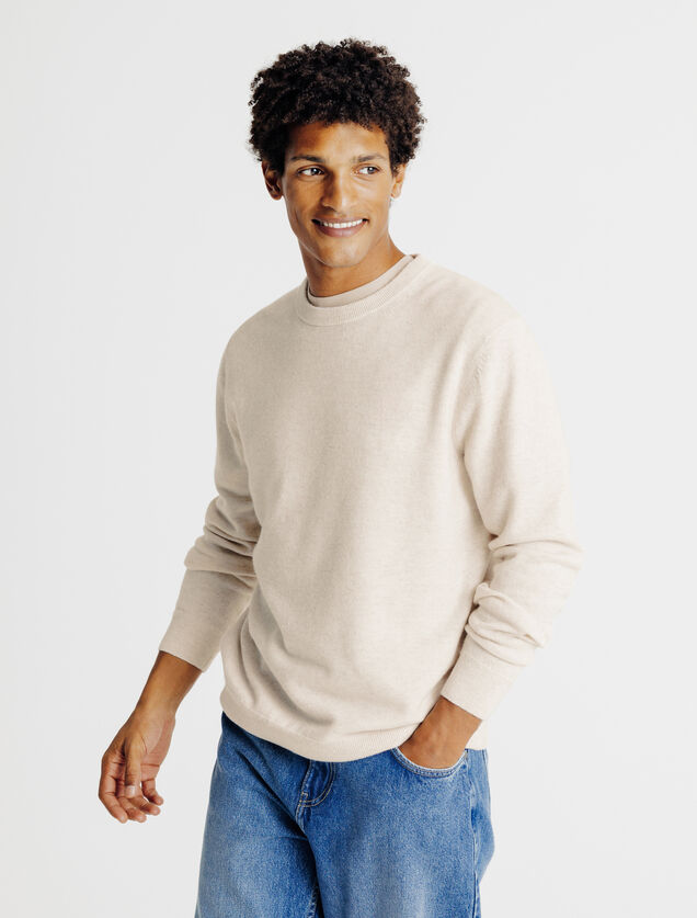 Pull col rond m&eacute;rinos cachemire