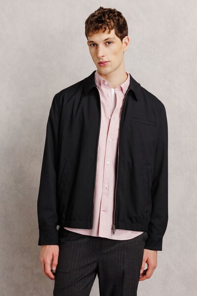 Veste zipp&eacute;e col chemise