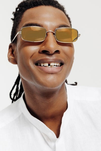 Lunettes de soleil rectangulaires en m&eacute;tal