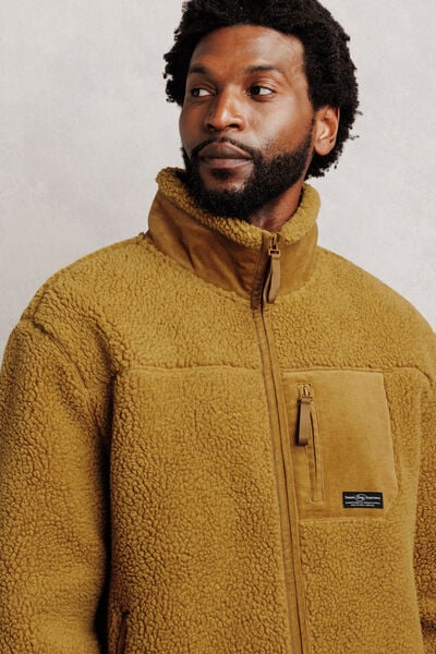 Veste zipp&eacute;e sherpa contrast&eacute;e