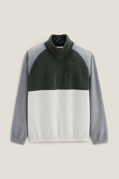 Fleecesweater met opstaande ritskraag