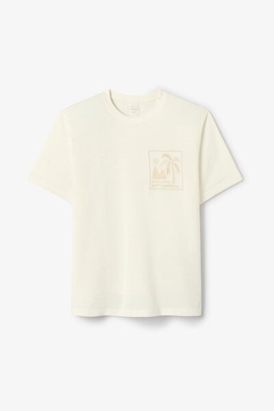 T-shirt in fantasiestof met borduursel