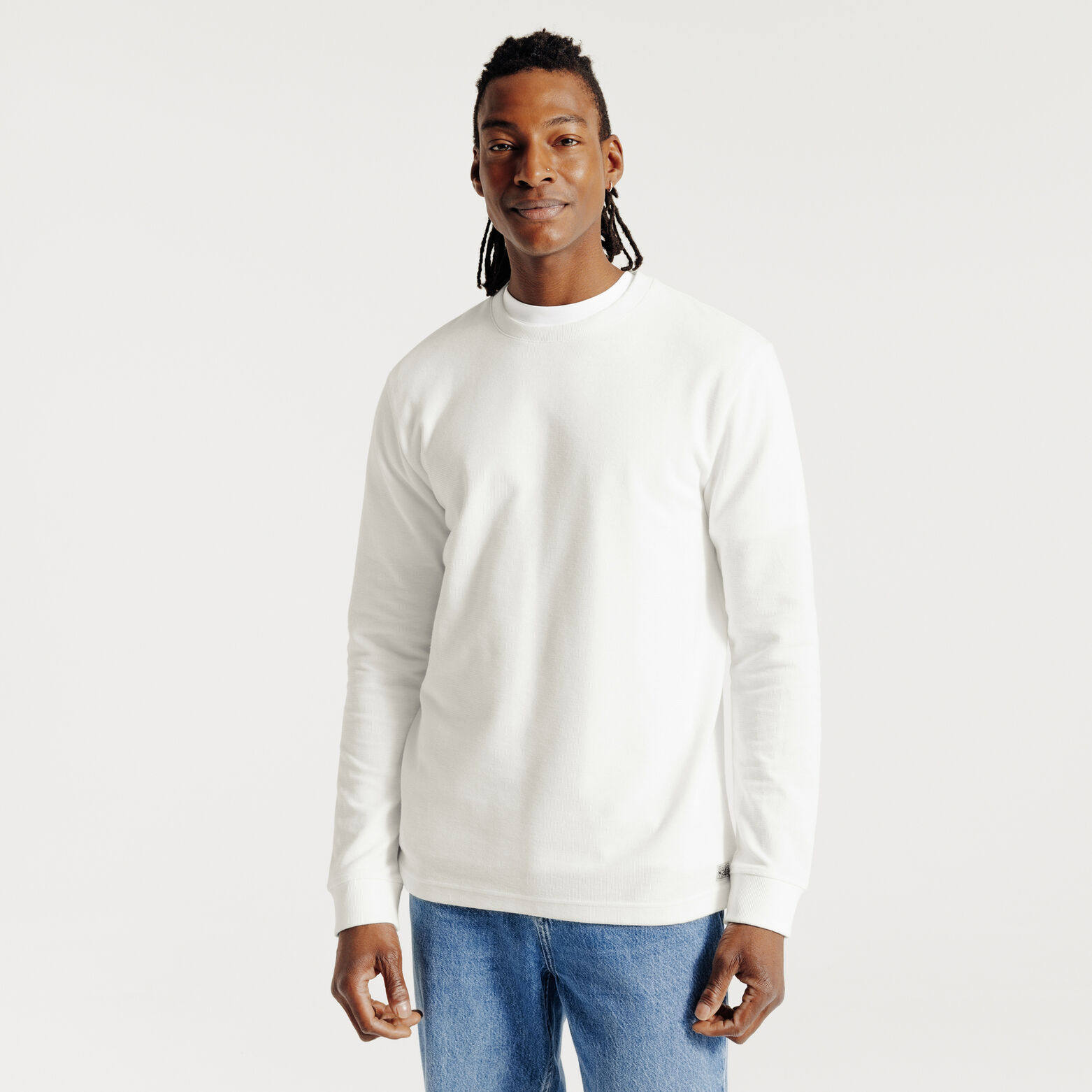 T-shirt lange mouwen in reli&euml;fstof