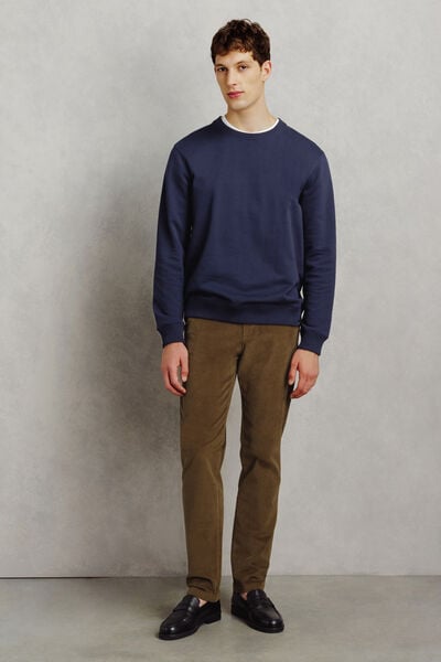 Pantalon chino straight en velours