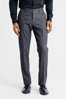 Straight fit chinobroek met flaneleffect