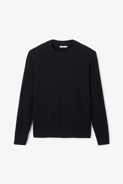 Pull col rond 100% coton point fantaisie
