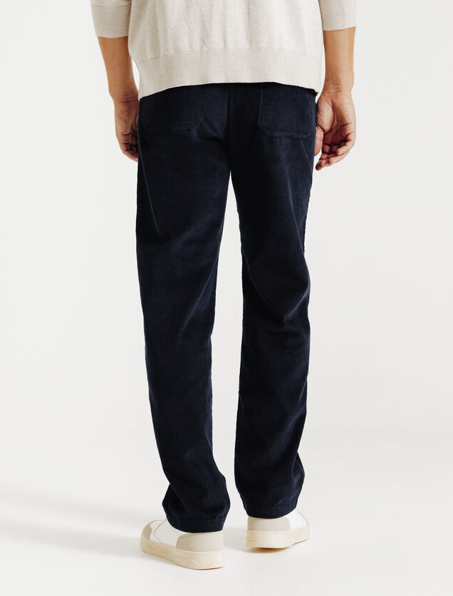 Loose fit chinobroek in fluweel