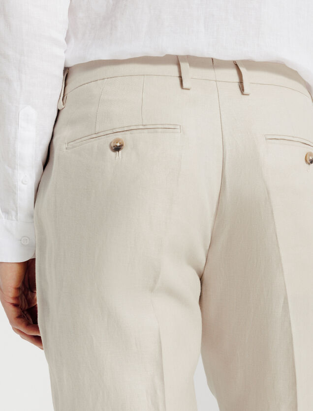 Comfort fit kostuumbroek in linnen