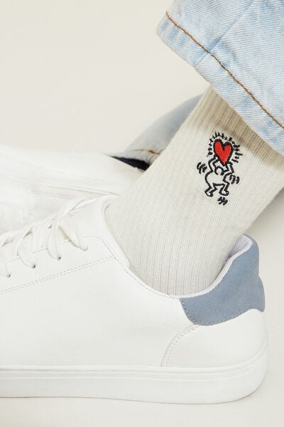 Chaussettes licence Keith Haring Blanc