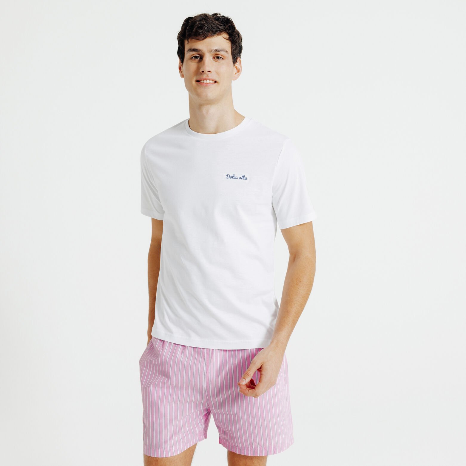 Pyjamaset met gestreepte short