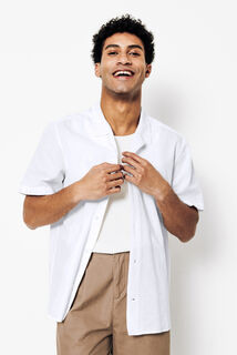 Chemisette en coton mati&egrave;re textur&eacute;e