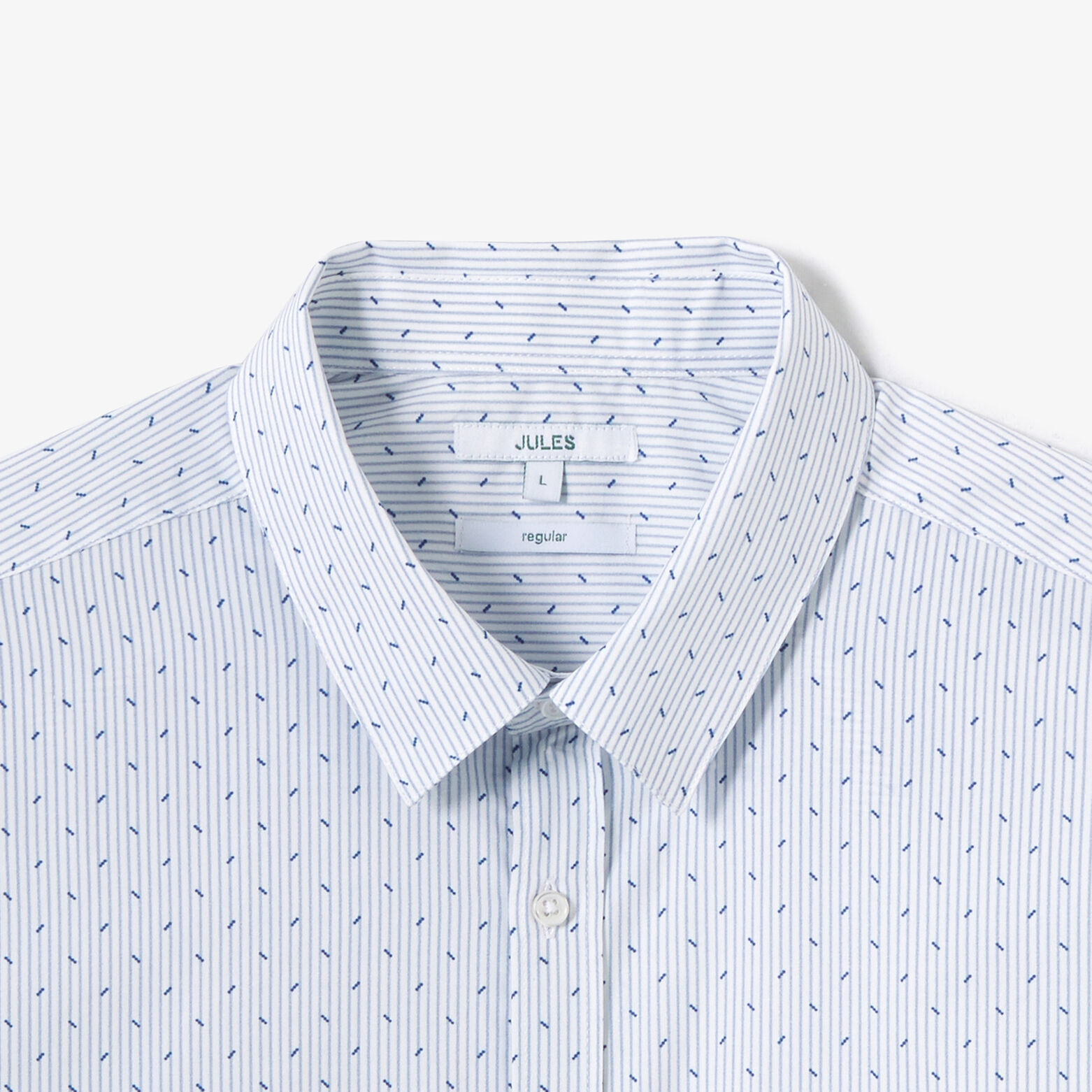 Chemisette en coton imprim&eacute; g&eacute;om&eacute;trique slim