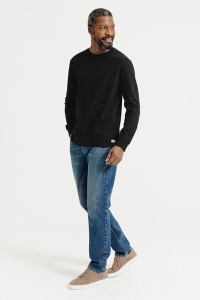 Tee shirt manches longues mati&egrave;re reli&eacute;f&eacute;e