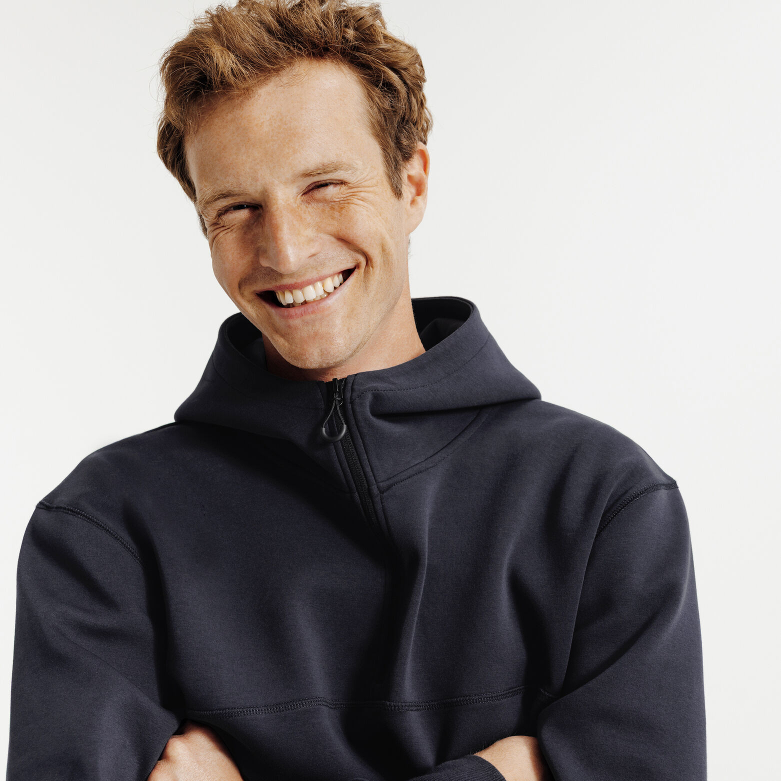 Sweat à capuche zippé cordons