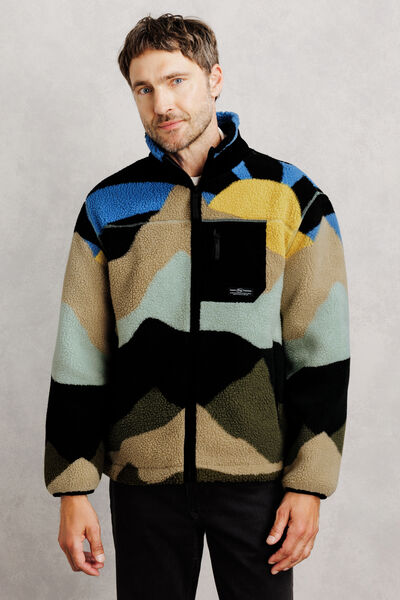 Sweat zipp&eacute; sherpa imprim&eacute;