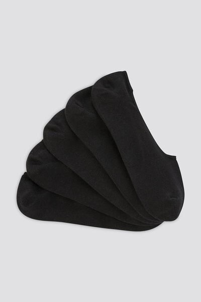 Lot de 5 paires de chaussettes invisibles unies Noir