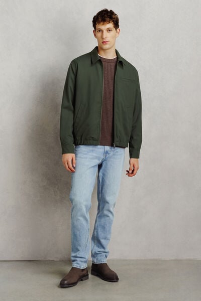 Veste zipp&eacute;e col chemise