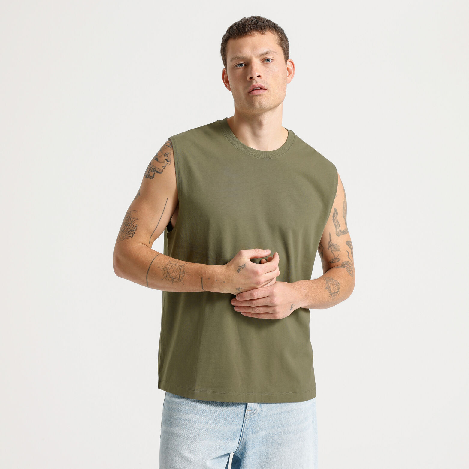 D&eacute;bardeur uni en coton