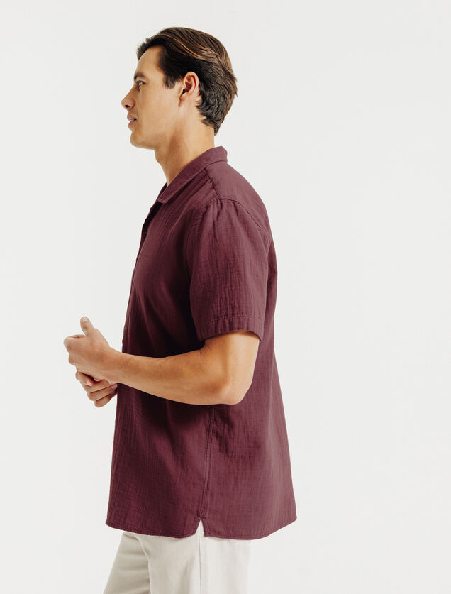 Chemisette en gaze de coton col requin