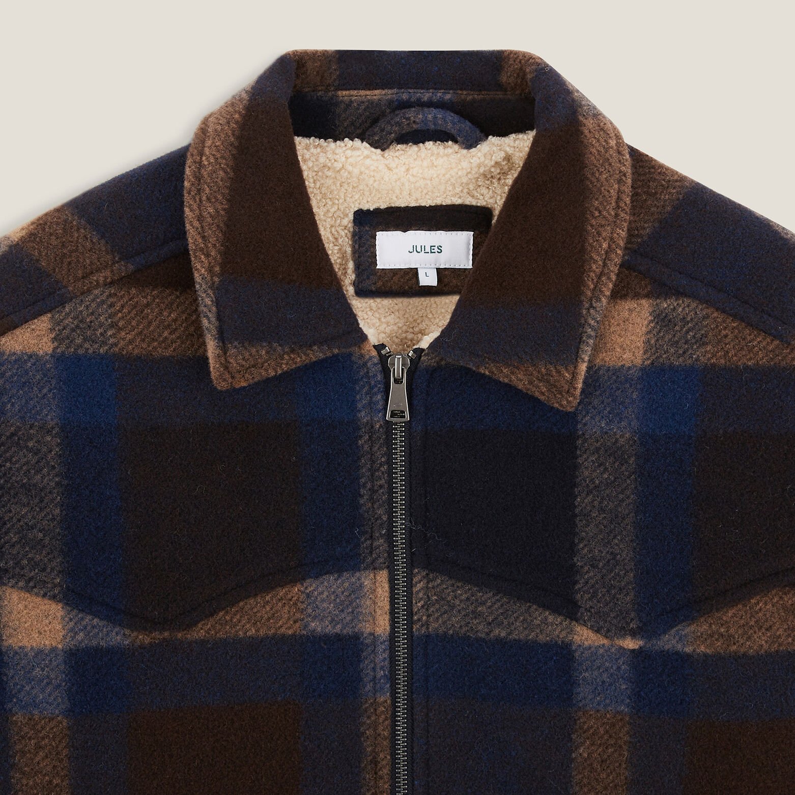 Surchemise à carreaux doublée en sherpa