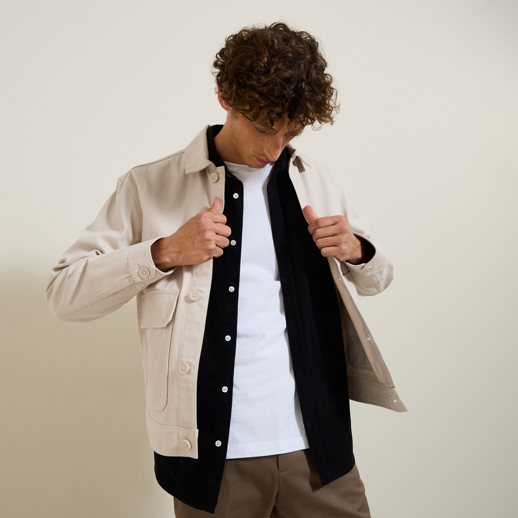Veste mi saison en coton Beige Jules
