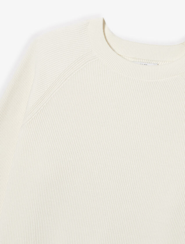 Pull col rond en cote