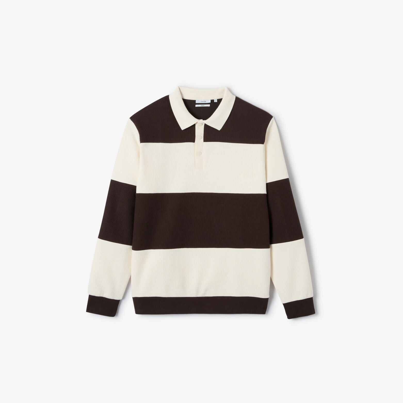 Sweat col polo larges rayures