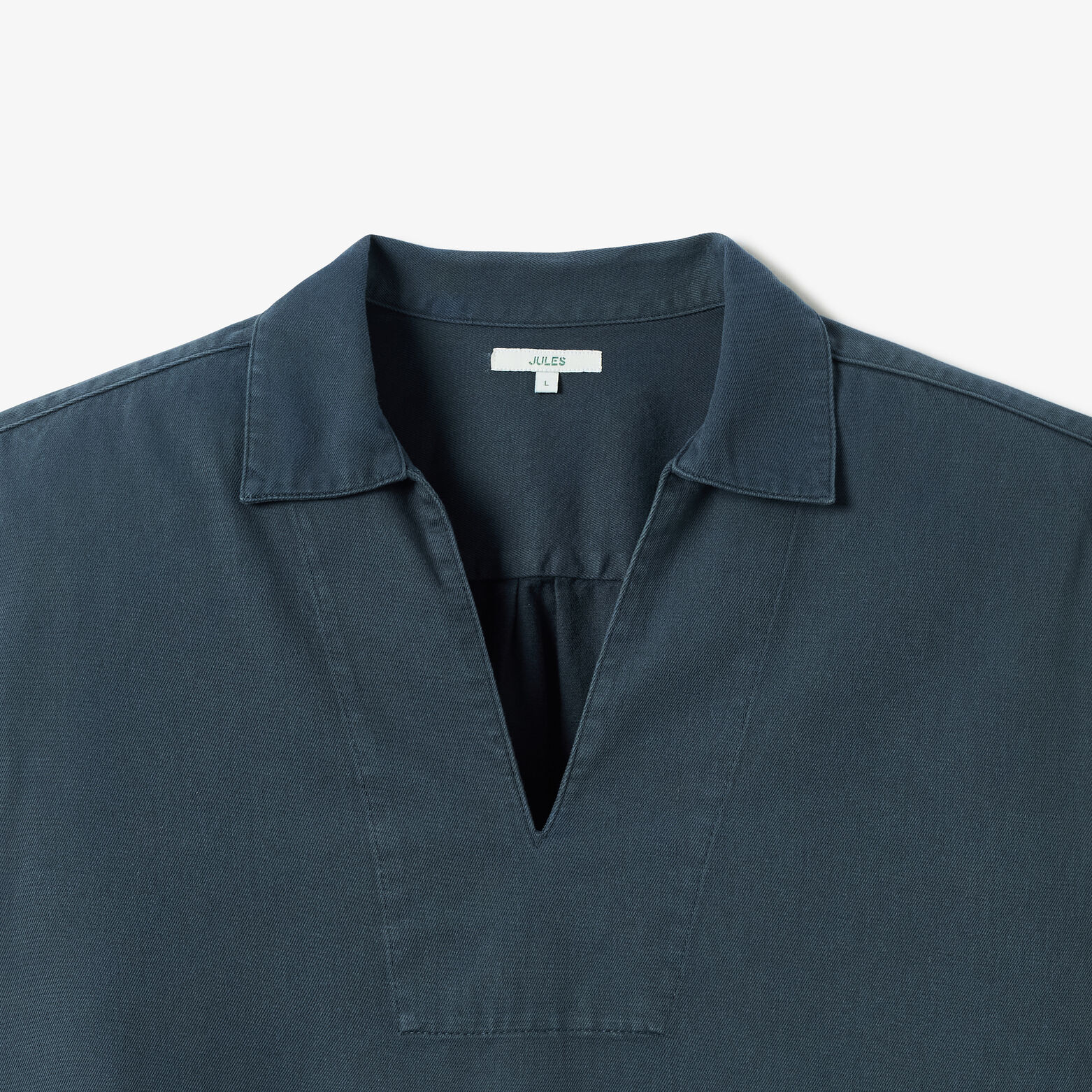 Chemise 100% coton col vareuse unie