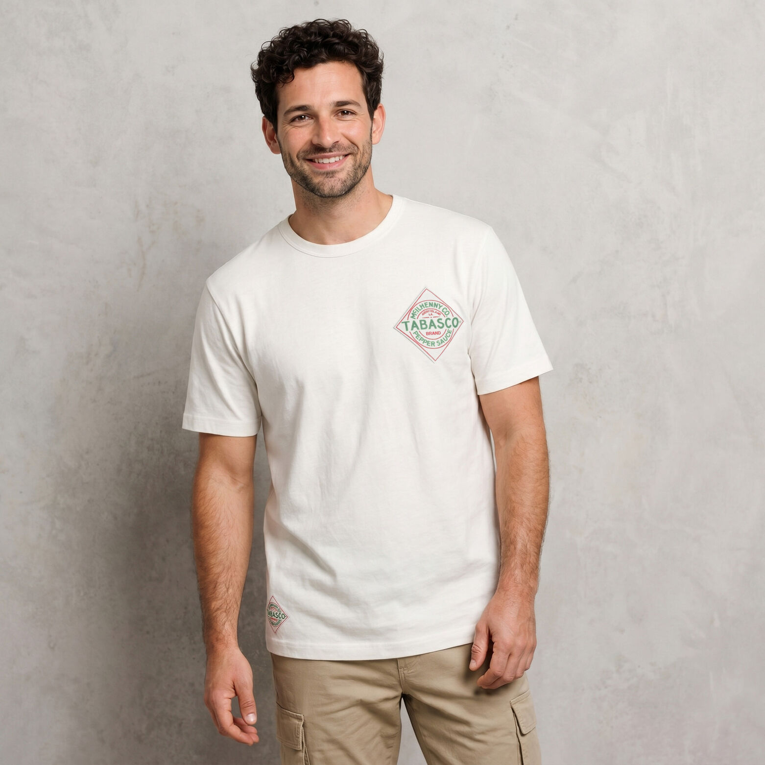 Tee shirt imprim&eacute; poitrine licence Tabasco