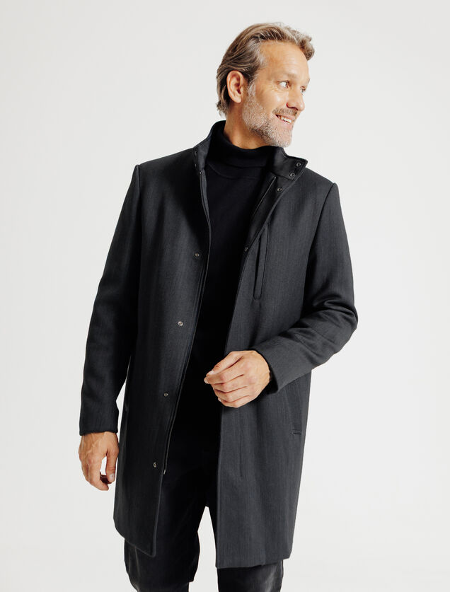 Manteau hiver long col montant