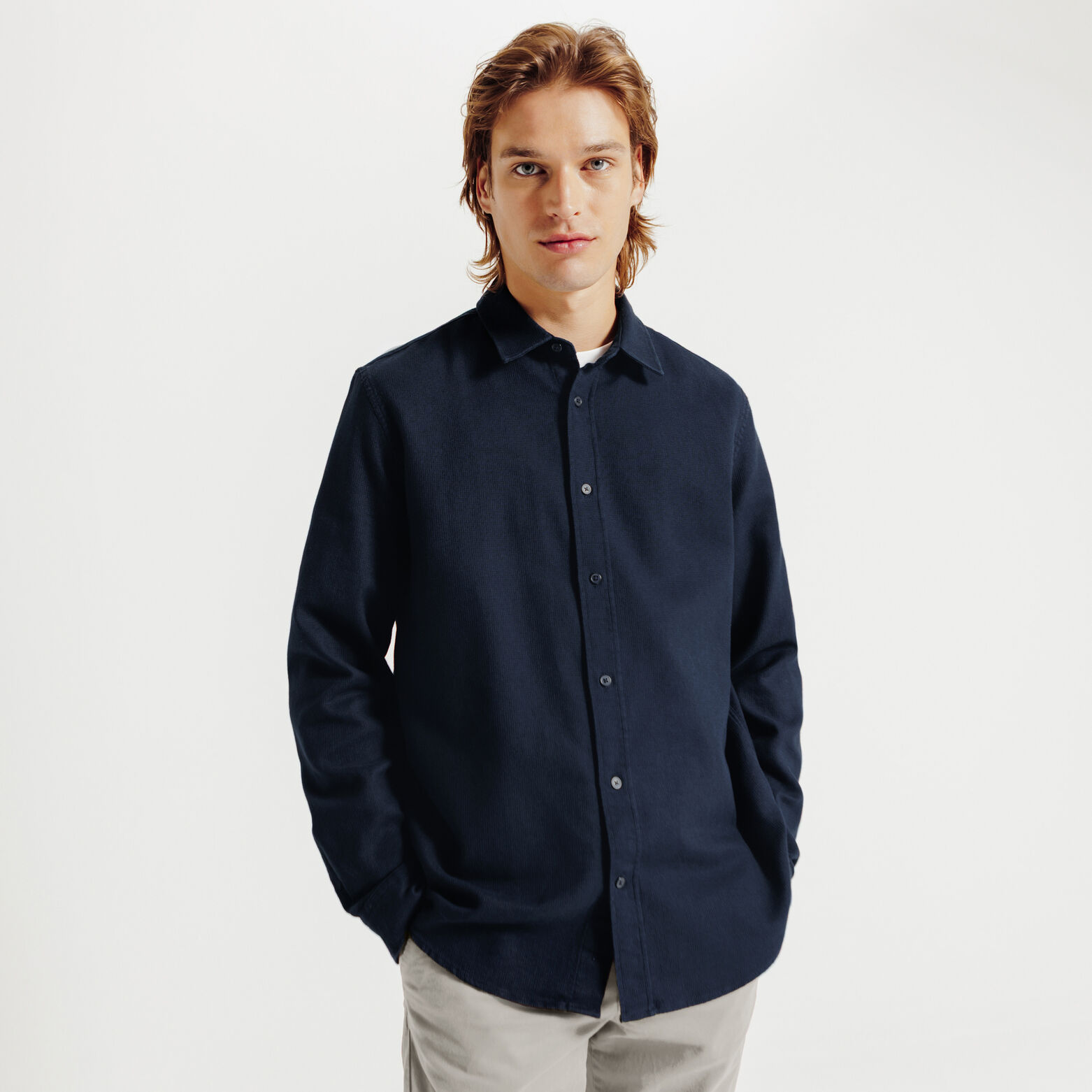 Chemise en coton gaufrée